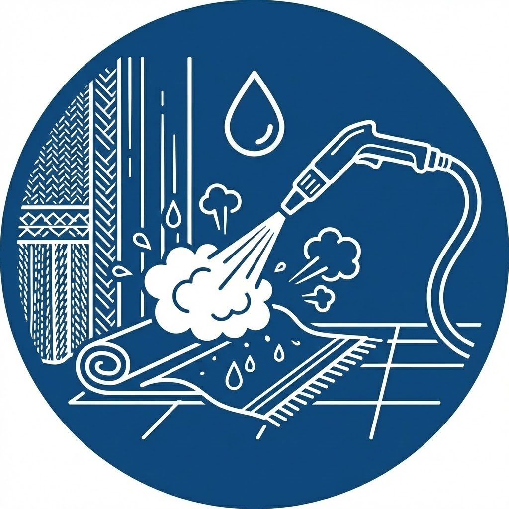 Icône nettoyage textile – tapis, moquettes et canapés et matelas