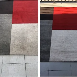 Tapis, avant et après nettoyage en profondeur.
